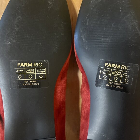 Farm Rio Women Mary Jane Flats Adjustable Straps Buckle Square Toe Red Size 9 - Picture 8 of 12